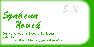 szabina movik business card